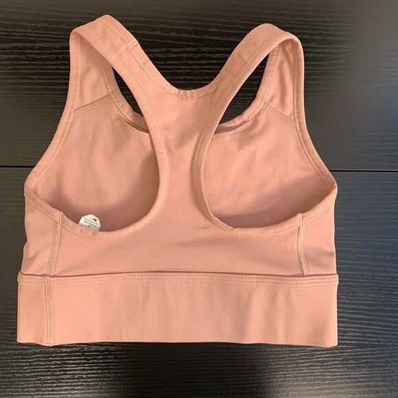 Nike Pink‎ Longline Sports Bra CZ4496 Athletic Logo No Padding Women's XS - Picture 4 of 6